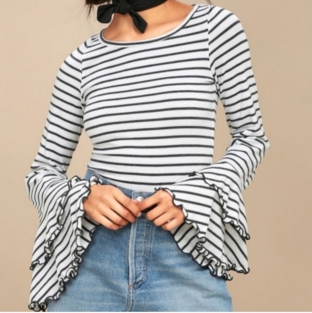 We The Free Good Find Ruffle Bell Sleeve Top - Picture 3 of 6